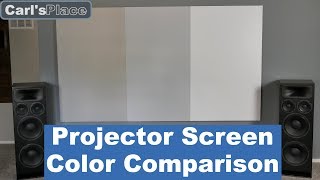 Projector Screen Color Comparison  Carls Place DIY Home Theater Projector Screens [upl. by Hurd]