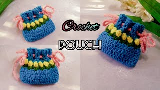 কুশিকাটার ব্যাগ  Crochet drawstring pouch crochet tutorial [upl. by Gottuard]