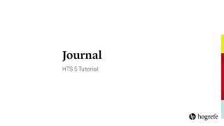 10 Journal  HTS Tutorials [upl. by Zoa]