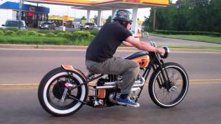 quotAngry Monkeyquot Riding Through Traffic 1956 Triumph TR6 Kustom Bobber built by Dan Patterson [upl. by Annua]