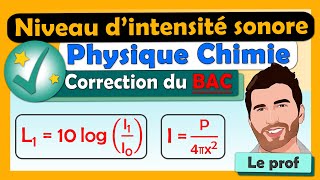 NIVEAU dintensité SONORE 🎯 BAC  Terminale spé physique chimie  ✅ Exercice corrigé  Lycée [upl. by Delcine]