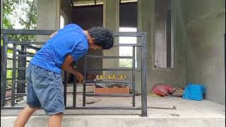 how to install terrace railings paano ikabit ang terrace railings welding terrace diy [upl. by Htesil]