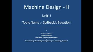 3 Unit I Stribecks equation [upl. by Chaker]