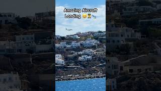 Amazing Airplane Landing 🛬 in mykonos greece 🇬🇷 Mykonos [upl. by Rosenzweig]