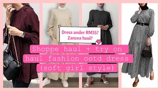 SHOPEE HAUL FASHION OOTD Dress zanzea haul  Shoppe haul  try on haul  Dress murah shopeehaul [upl. by Morgun]