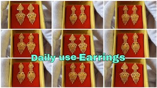 Light weight earrings designs with price  Gold earrings tops design for daily use [upl. by Utley]