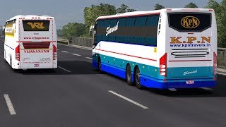 🔴 Volvo Bus Top Speed  110 KMPH KPN Sleeper Bus Overtaking VRL Travels  High Traffic [upl. by Janel150]