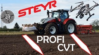 STEYR 4145 Profi CVT🚜Pflügen und Wintergetreideaussaat [upl. by Eelrefinnej]