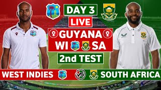 West Indies vs South Africa 2nd Test Live Scores  WI vs SA 2nd Test Day 3 Live Scores amp Commentary [upl. by Chlores]