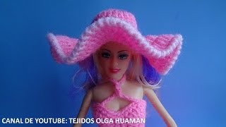 sombrero tejido a crochet para muñeca [upl. by Acirema]