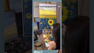 I just love ❤️ Sunflowers 🌻 shorts youtubeshorts paintingdrawing painting art [upl. by Britteny]