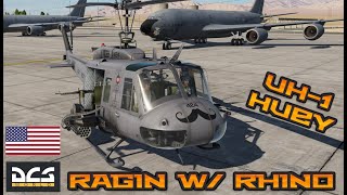 DCS UH1 Huey  US Air Force Pilot Attempts Rotary Wing Helicopters  RAGIN W RHINO 21 Aug 2024 [upl. by Remas]