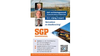 SGP Reimerswaal  Verkiezingsdebat 3 maart 2023 [upl. by Einnor683]