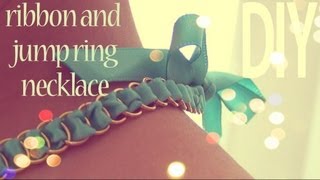 DIY Fashion ♥ Ribbon Jump Ring Necklace [upl. by Eladroc]