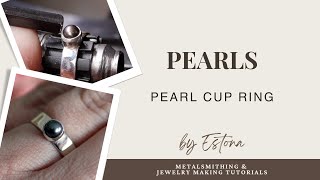 Pearl Jewelry  Pearl Cup Ring preview  Estona Tutorials [upl. by Mariann]