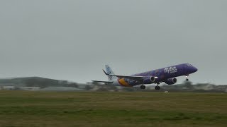 BUSY AFTERNOON at Guernsey Airport featuring special FlyBe E195 190218 [upl. by Tedric565]