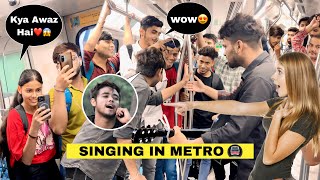 Randomly Singing Viral Bollywood Songs🔥In Delhi Metro मेट्रो Shocking😱Public Reaction  Jhopdi K [upl. by Meghann]