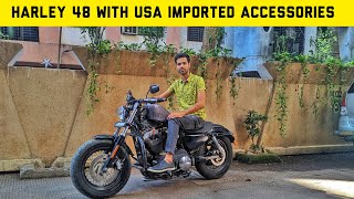 HARLEY DAVIDSON 48 Full Review  Vance Hinse Loudest Exhaust  arbaz khan vlogs [upl. by Stanly]