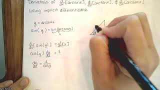 2125 Inverse Trig Derivatives using Implicit Differentiation  Analytic Geometry and Calculus I [upl. by Orimlede943]