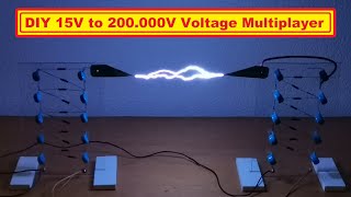 DIY 15V to 200 000 V Cockroft Walton voltage multiplier [upl. by Akilak]