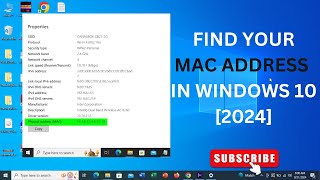 How to Find Mac Address in Windows 10 [upl. by Gassman769]