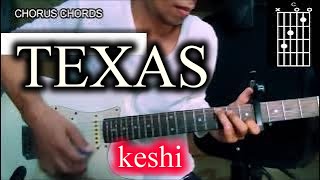 keshi TEXAS CHORD RIFF GUITAR TUTORIAL [upl. by Aitnahs]