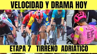 RESUMEN ETAPA 7 TIRRENO ADRIATICO 2024 VICTORIA A PURA VELOCIDAD CARAPAZ BRUTAL CAÍDA [upl. by Barnebas]