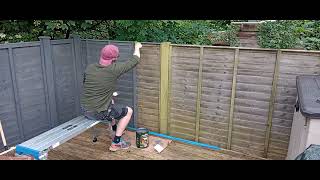 Fence painting ASMR 4  Cuprinol Silver Copse [upl. by Nicholas]