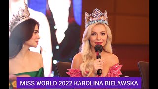 Miss World 2022 Karolina Bielawska gives advise to aspiring candidates [upl. by Pulling]