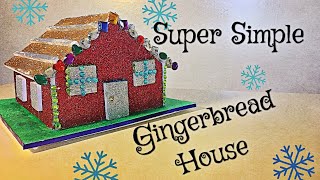 DIY How To Make A Putz House  Gingerbread House  Glitter House [upl. by Esinrahs]