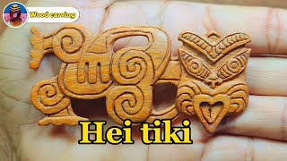 New Zealand wooden jewelry necklace Maori Hei tikiart woodcarving [upl. by Reneta]