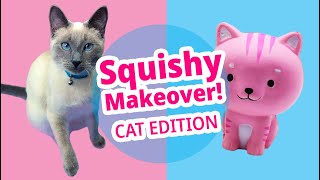 SQUISHY MAKEOVERS  Fixing Cheap Squishies  Cat Edition [upl. by Azile]