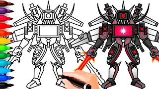 How to Draw TRI TITAN UpgradedSKIBIDI TOILETEASY WAY [upl. by Wendin]