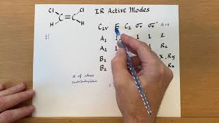 IR Active Modes for cis12dichloroethene Group Theory [upl. by Oranneg]