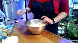 Cutting shortening into flour for basic pastry [upl. by Eimrots360]