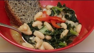 Greens amp Beans Italian Style  Kale and Cannellini Beans in Chicken Broth [upl. by Ramat]