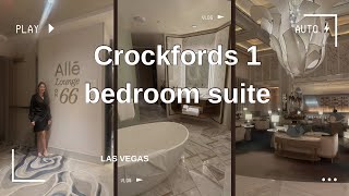 CROCKFORDS RESORTS WORLD LAS VEGAS 1 BEDROOM SUITE  FREE UPGRADE  YOU HAVE TO STAY HERE [upl. by Celle]