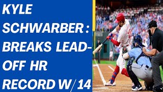 PHILADELPHIA PHILLIES KYLE SCHWARBER Breaks Leadoff HR Record [upl. by Ryley291]