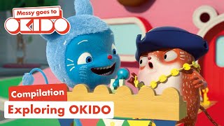 Exploring OKIDO 👀 Compilation 🎥 Messy Goes to OKIDO  Cartoons For Kids [upl. by Esorrebma667]