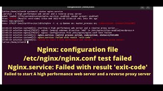 nginx service Failed with result exit code  process exited codeexited status1FAILURE [upl. by January]