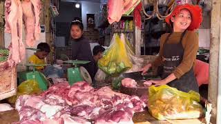 Amazing Cambodian Market Siem Reap View Morning [upl. by Ofella979]