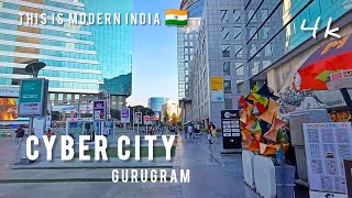 Cyber City Gurugram 🔥 4K Tour of Cyberhub 2024  Gurugram Haryana 🇮🇳 [upl. by Nellaf]