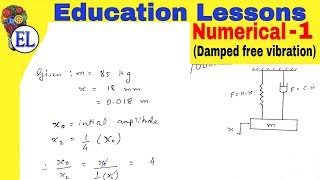 Damped Free Vibration Numerical 1  Dynamics of machinery DOM  Hindi [upl. by Bartolemo847]