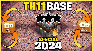 TOP 10 NEW BEST TH11 WAR BASE LINK 2024 TH11 ANTI 2 STAR BASE LINK 2024 TH11 LAYOUT CLASH OF CLANS [upl. by Naerol368]