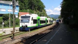 BSB SWEG Elztalbahn in Waldkirch mit Zugkreuzung [upl. by Furtek205]