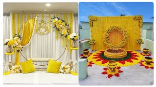 Wedding Event Decoration Ideas At HomeHaldi Mayoun Mehndi Indoor decoration Ideas [upl. by Nwahsd]