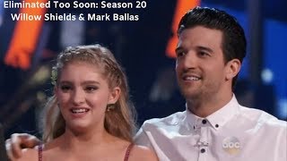 Eliminated Too Soon Season 20 Willow Shields amp Mark Ballas [upl. by Eimmelc162]