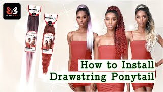 How to Install Tress Up Drawstring Ponytail by BOBBI BOSS HAIR [upl. by Lienhard]