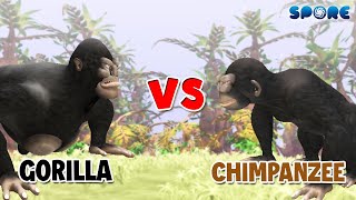 Gorilla vs Chimpanzee  Beast Faceoff S4E11  SPORE [upl. by Philippine]