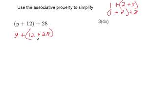 Use the associative property to simplify [upl. by Kcirtapnhoj766]